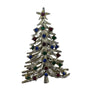 Vintage Gold Tone Christmas Tree Brooch Multicolor Rhinestones Holiday Pin Jewelry