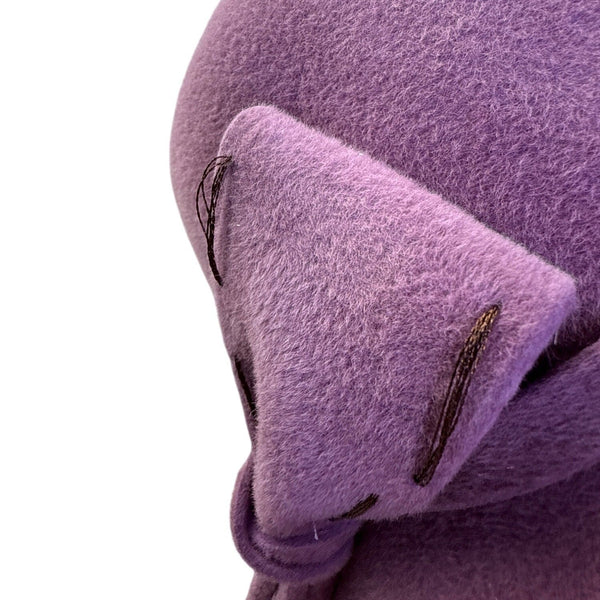 Purple Wool Felt Cloche Hat With Decorative Bow Accent