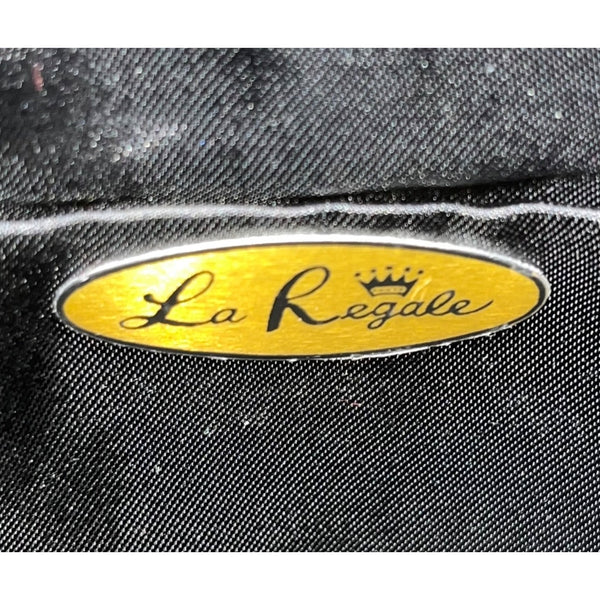 La Regale Women’s Black Beaded Floral Design Velvet Crossbody Bag