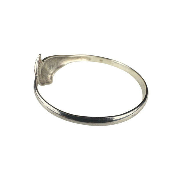 Sterling Silver Ladies Hinged Bracelet Elegantly Designed Modernist Style