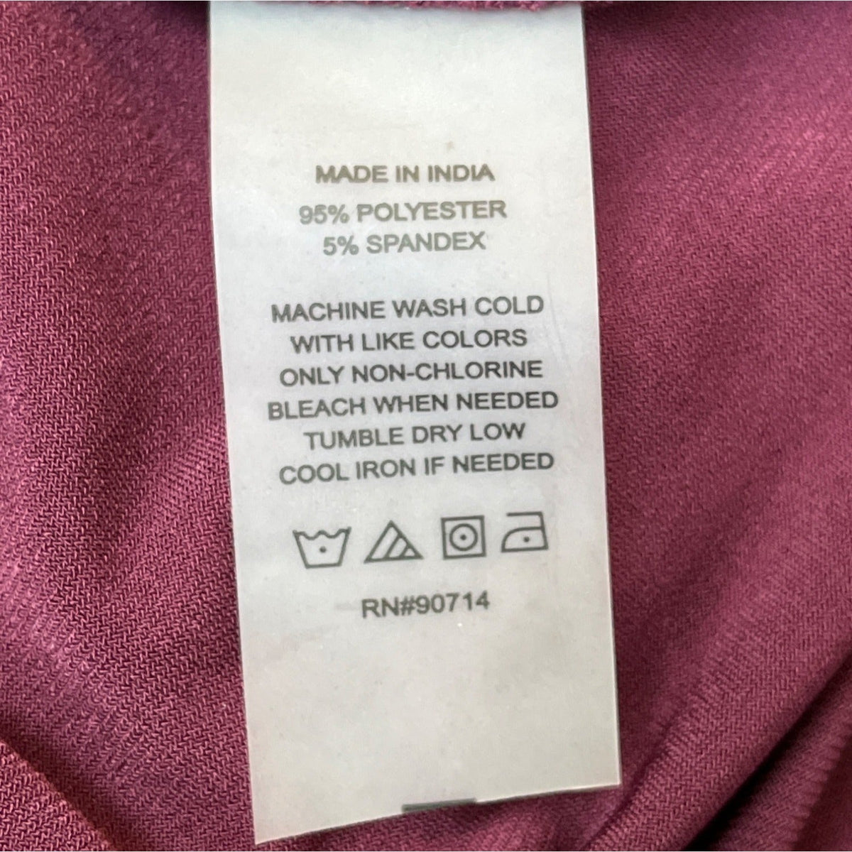 Chaus New York Womens Midi Dress V-Neck Short Sleeve Wine Burgundy Sz M - New