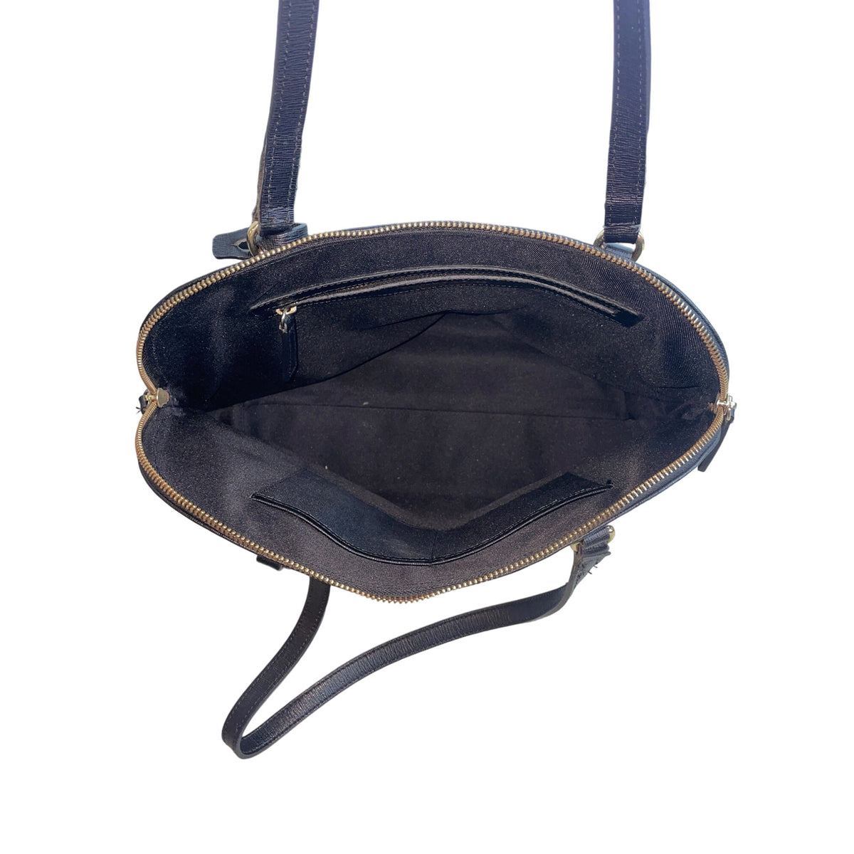 Variale Genuine Leather Handbag Made In Italy Black Tassel & Gold Accents Size M