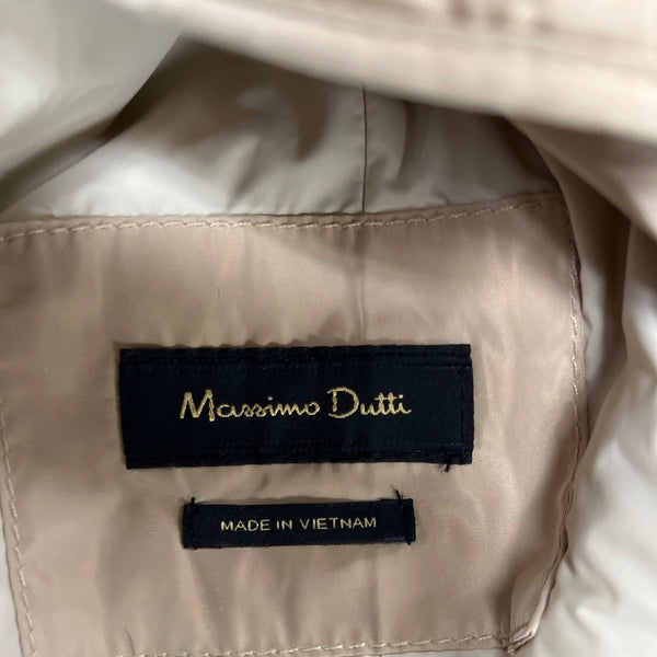 Massimo Dutti Womens Quilted Tan Vest Outerwear Button Closure & Pockets Size M
