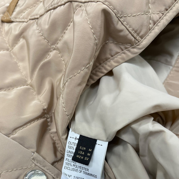 Massimo Dutti Womens Quilted Tan Vest Outerwear Button Closure & Pockets Size M