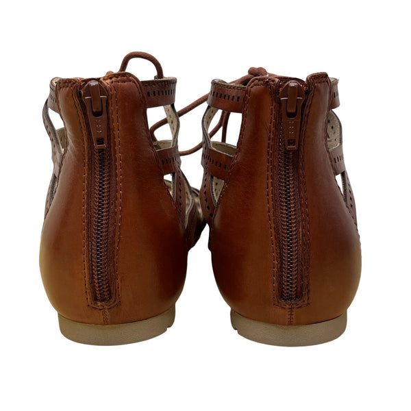 Earth Terra Cotta Leather Comfortable Lace-Up Gladiator Sandals Sz 11 - New