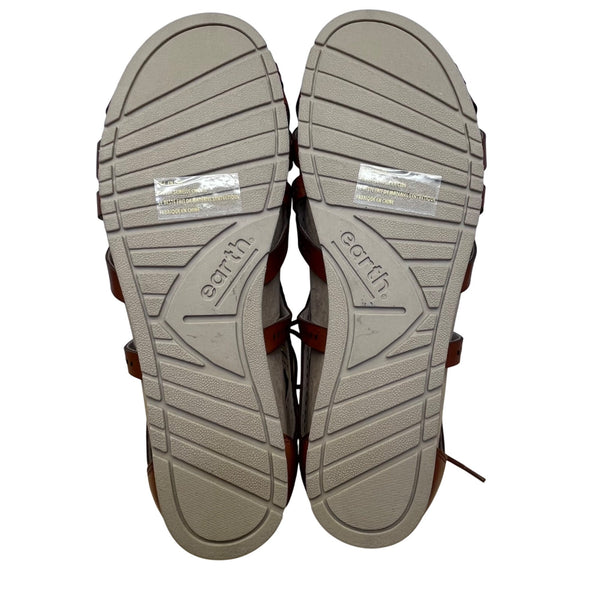 Earth Terra Cotta Leather Comfortable Lace-Up Gladiator Sandals Sz 11 - New