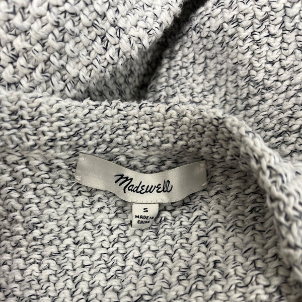 Madewell Womens Open Front Fringe Cardigan Sweater Gray White Size S