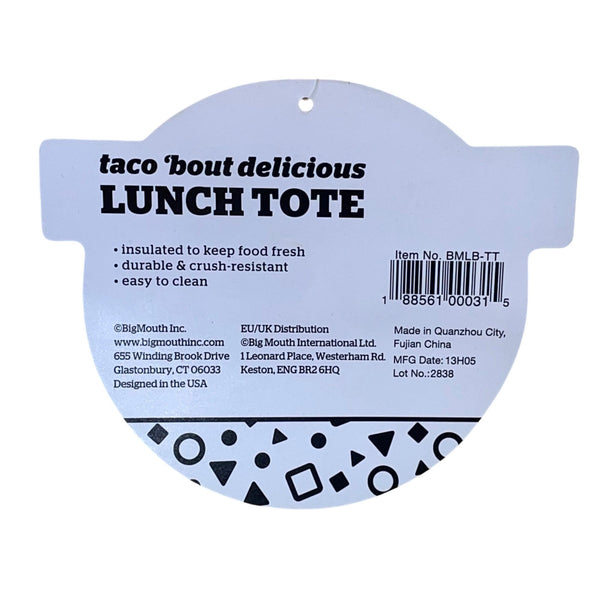 Bigmouth Inc Women’s Yellow Adjustable Strap Insulated Tacotastic Lunch Tote