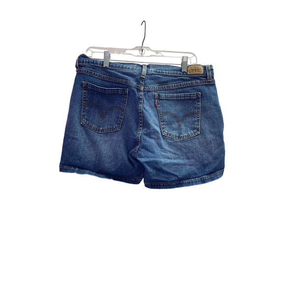 Levis Womens Blue Denim Jean Shorts Mid-Rise Relaxed Fit Casual Style Size 12