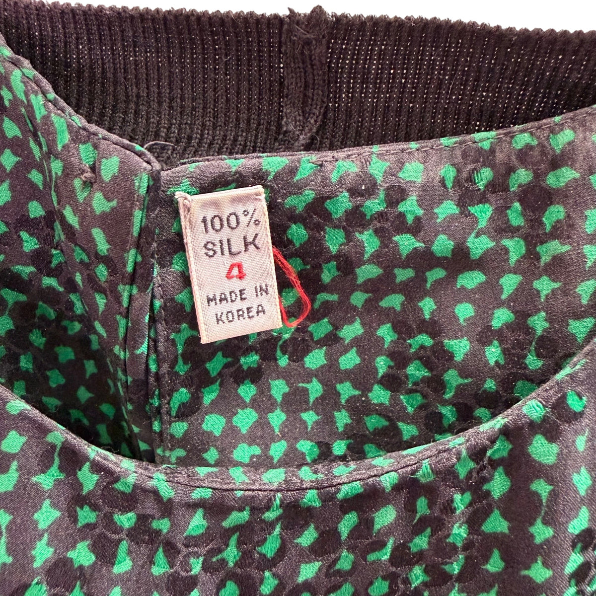 Silk Womens Green & Blue Leaf Print Cardigan Long Sleeve With Ribbed Hem Size 4