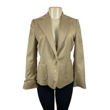 Banana Republic Womens Wool Blazer Notched Lapel Jacket Beige Sz 4