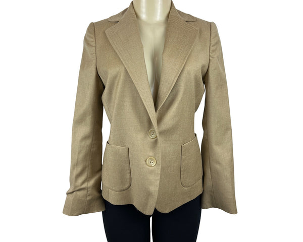 Banana Republic Womens Wool Blazer Notched Lapel Jacket Beige Sz 4
