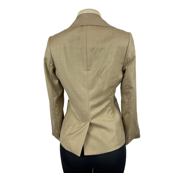 Banana Republic Womens Wool Blazer Notched Lapel Jacket Beige Sz 4