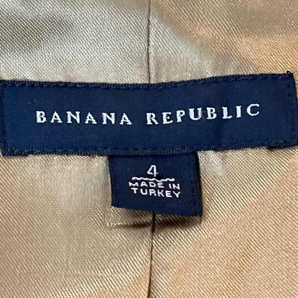 Banana Republic Womens Wool Blazer Notched Lapel Jacket Beige Sz 4