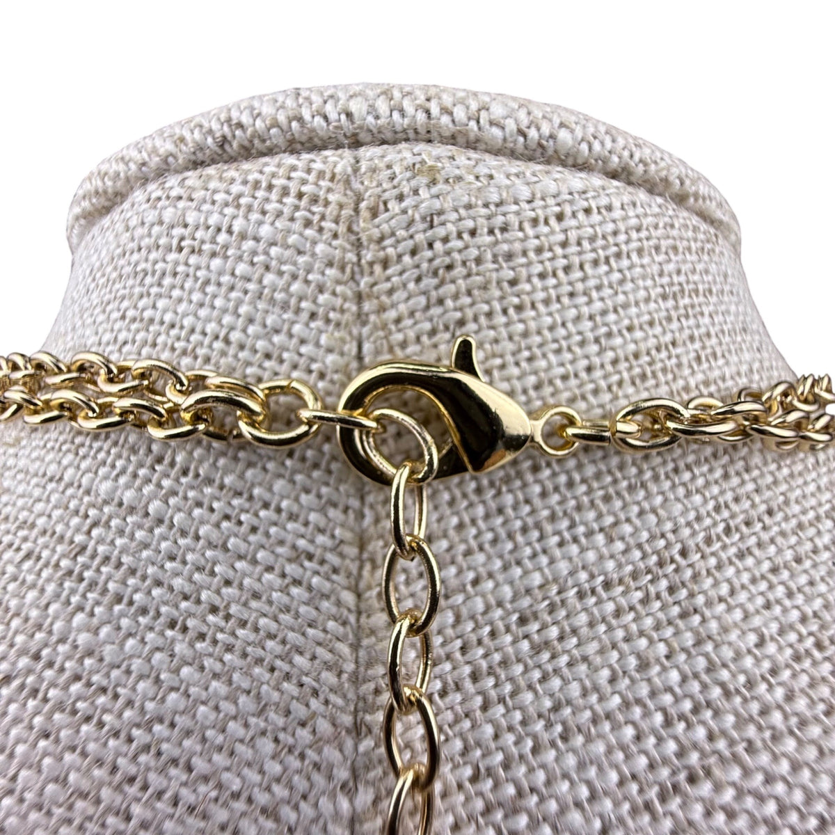 Gold Tone Chain Necklace Women’s Crystal Rhinestone Multilayer Adjustable Length