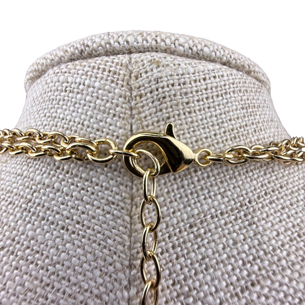 Gold Tone Chain Necklace Women’s Crystal Rhinestone Multilayer Adjustable Length