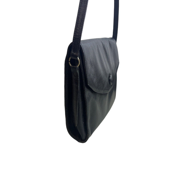 Vintage La Bagagerie Women's Black Leather Crossbody Bag