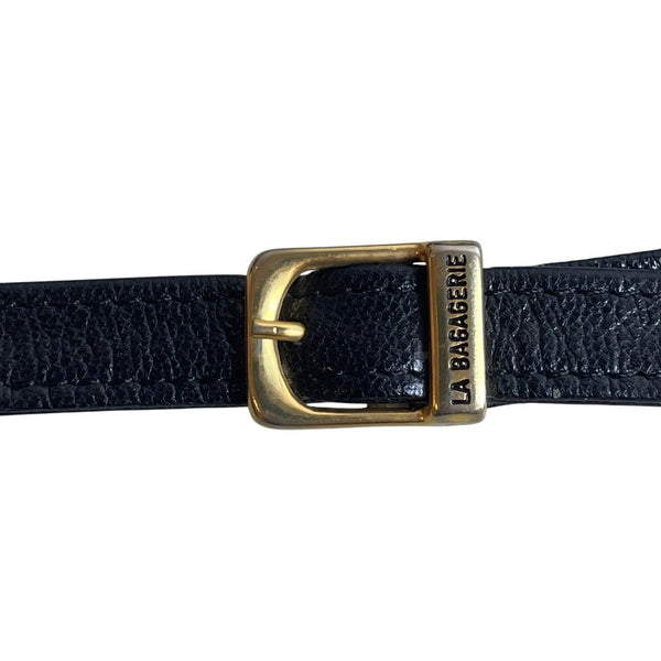 Vintage La Bagagerie Women's Black Leather Crossbody Bag