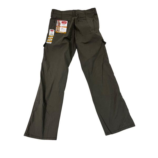 Wrangler Mens Relaxed Fit Flex Cargo Pants Green Ripstop Cotton Size 32x32