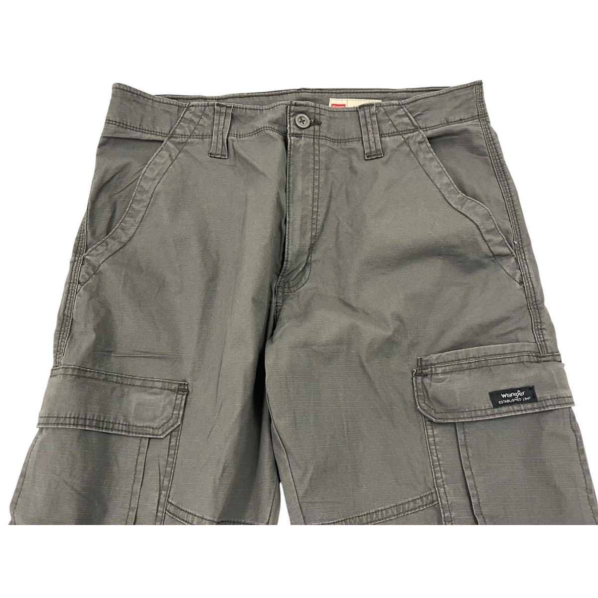 Wrangler Mens Relaxed Fit Flex Cargo Pants Green Ripstop Cotton Size 32x32