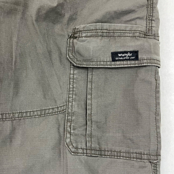 Wrangler Mens Relaxed Fit Flex Cargo Pants Green Ripstop Cotton Size 32x32