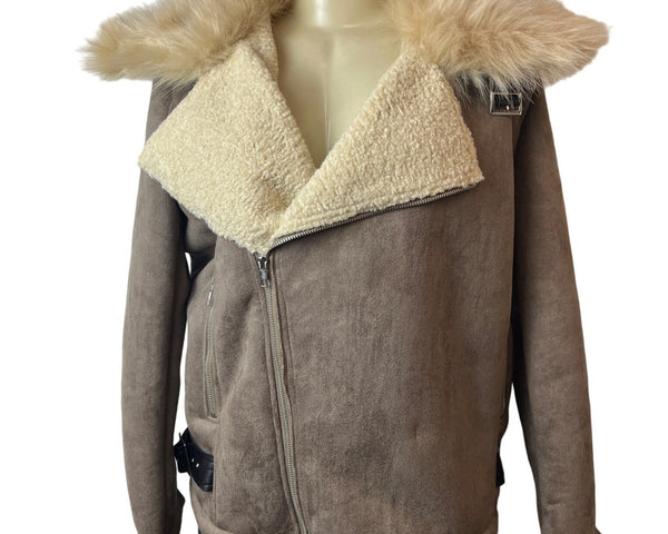 JCL by Nasty Gal Women's Brown "All Fur You" Faux Fur Jacket Sz M - NWT