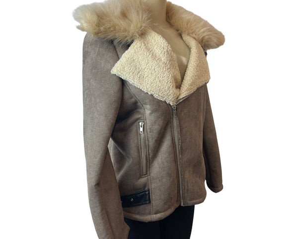 JCL by Nasty Gal Women's Brown "All Fur You" Faux Fur Jacket Sz M - NWT