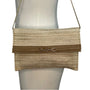 Maryann Rosenfeld Woven Straw With Gold Chain Strap & Horsebit Detail Clutch Bag