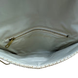 Maryann Rosenfeld Woven Straw With Gold Chain Strap & Horsebit Detail Clutch Bag