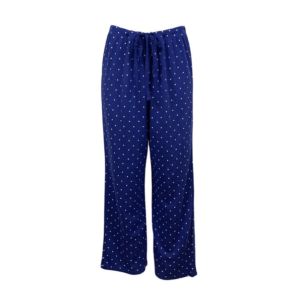 Croft & Barrow Polka Dot Womens Blue 2-Piece Pajama Set Top & Pants Sz LP - New