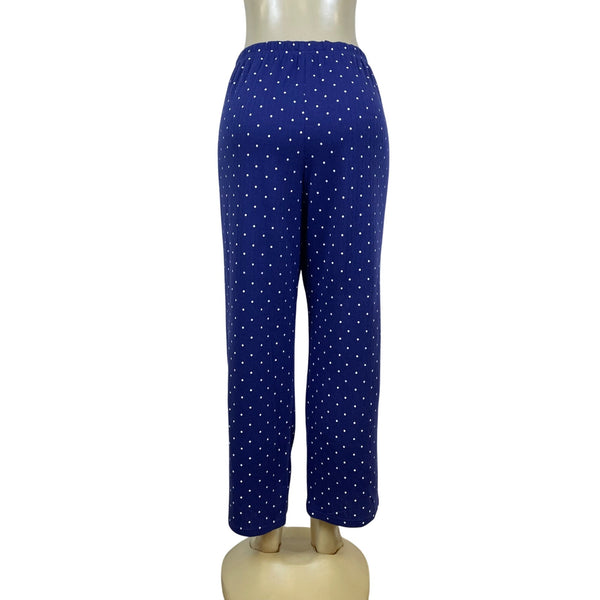 Croft & Barrow Polka Dot Womens Blue 2-Piece Pajama Set Top & Pants Sz LP - New