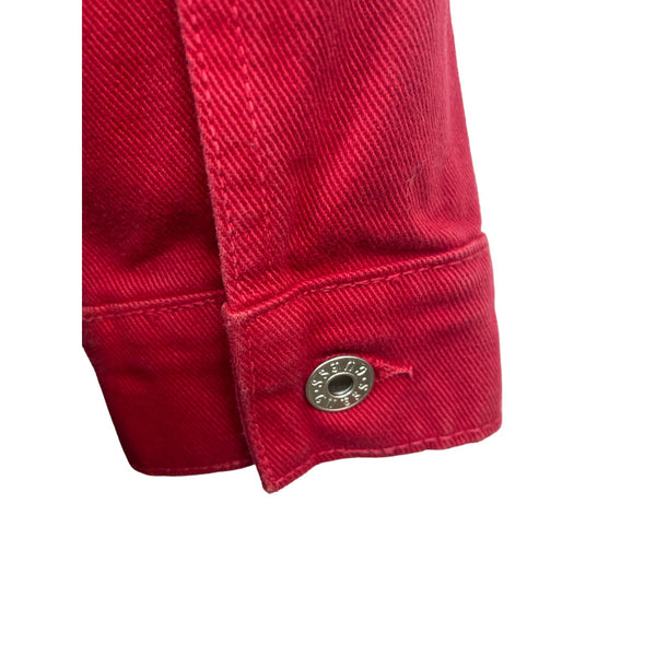 Vintage Guess Jeans Women's Button Down Red Denim Jean Jacket Sz M