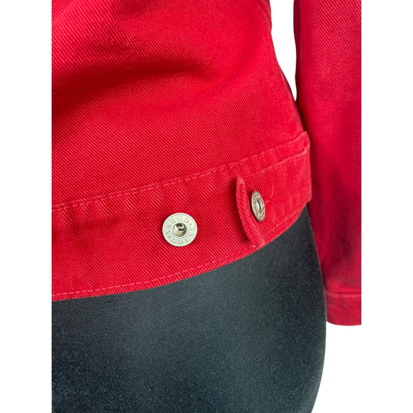 Vintage Guess Jeans Women's Button Down Red Denim Jean Jacket Sz M