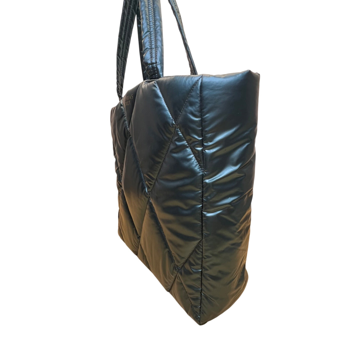 Victoria’s Secret Women’s Green Teal Puffer Quilted Diamond Stitch Tote Bag Sz L