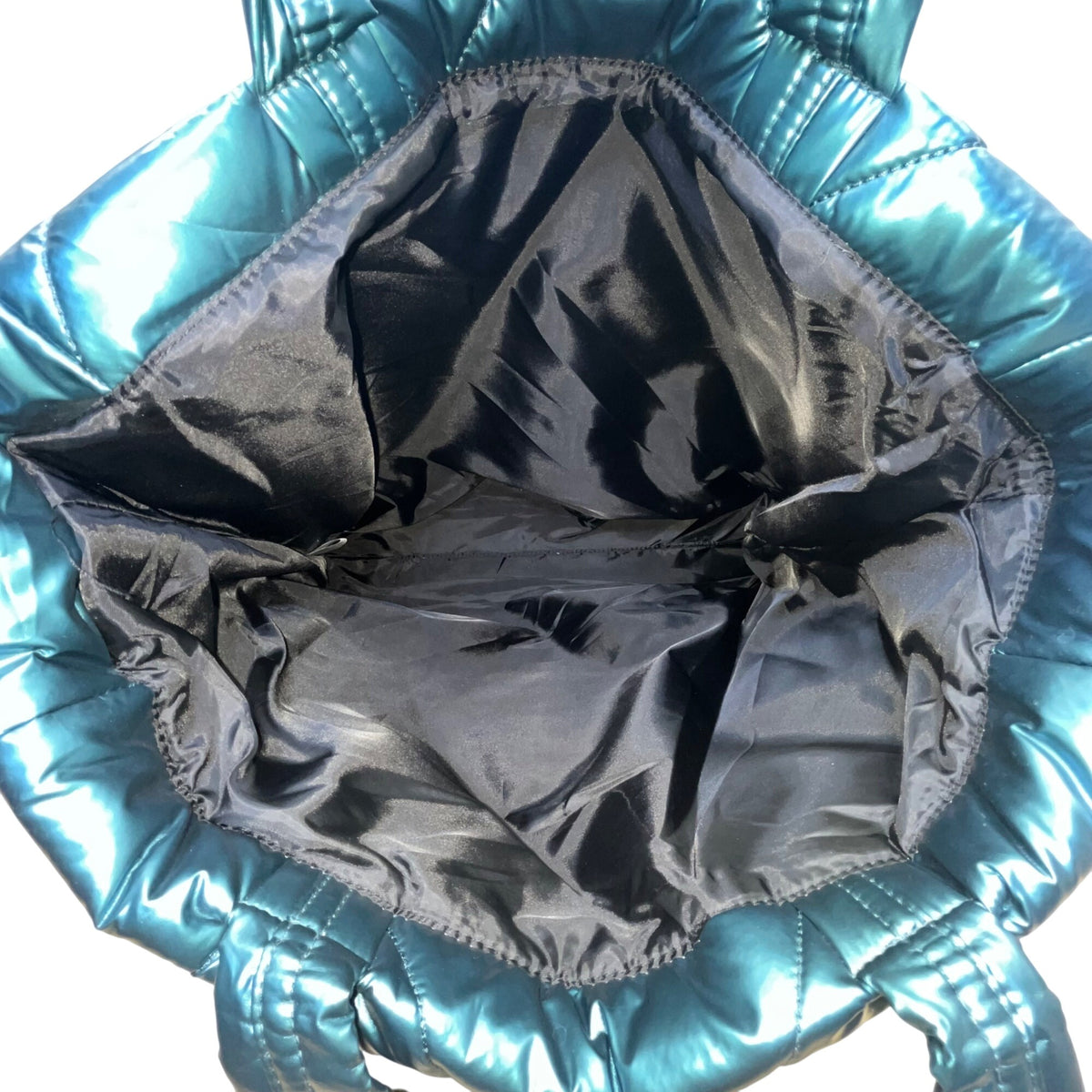 Victoria’s Secret Women’s Green Teal Puffer Quilted Diamond Stitch Tote Bag Sz L