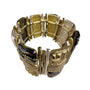 Chicos Womens Gold Tone & Black Statement Stretch Bracelet Unique Modern Design