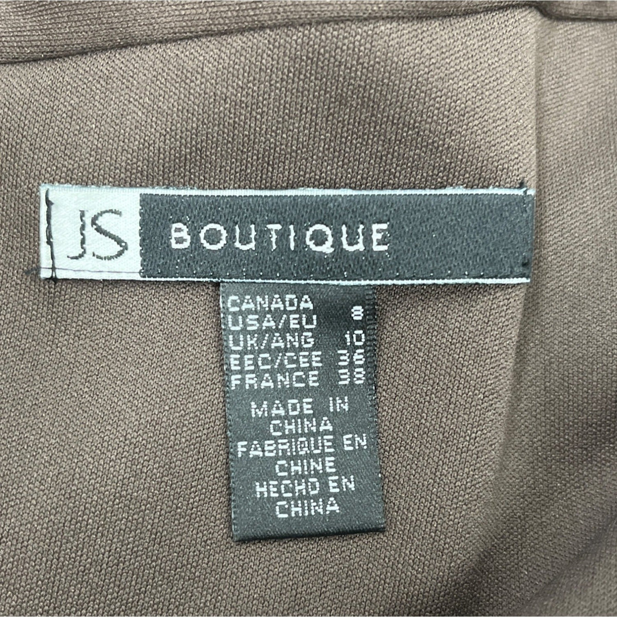 JS Boutique Beaded Halter Neck Brown Chiffon Cocktail Dress With Back Zip Size 8