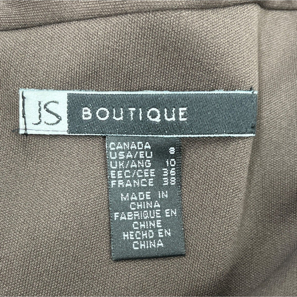 JS Boutique Beaded Halter Neck Brown Chiffon Cocktail Dress With Back Zip Size 8