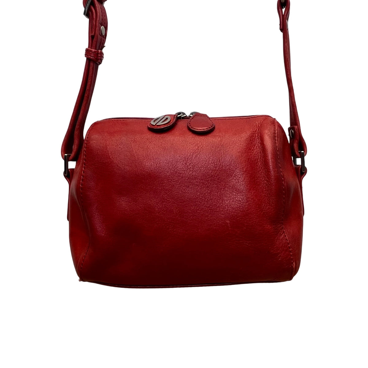David Dart Women’s Red Leather Compact Design Adjustable Crossbody Bag