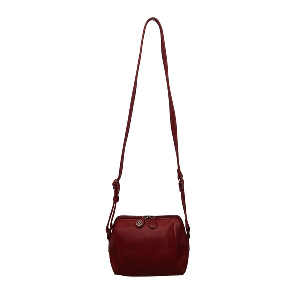 David Dart Women’s Red Leather Compact Design Adjustable Crossbody Bag