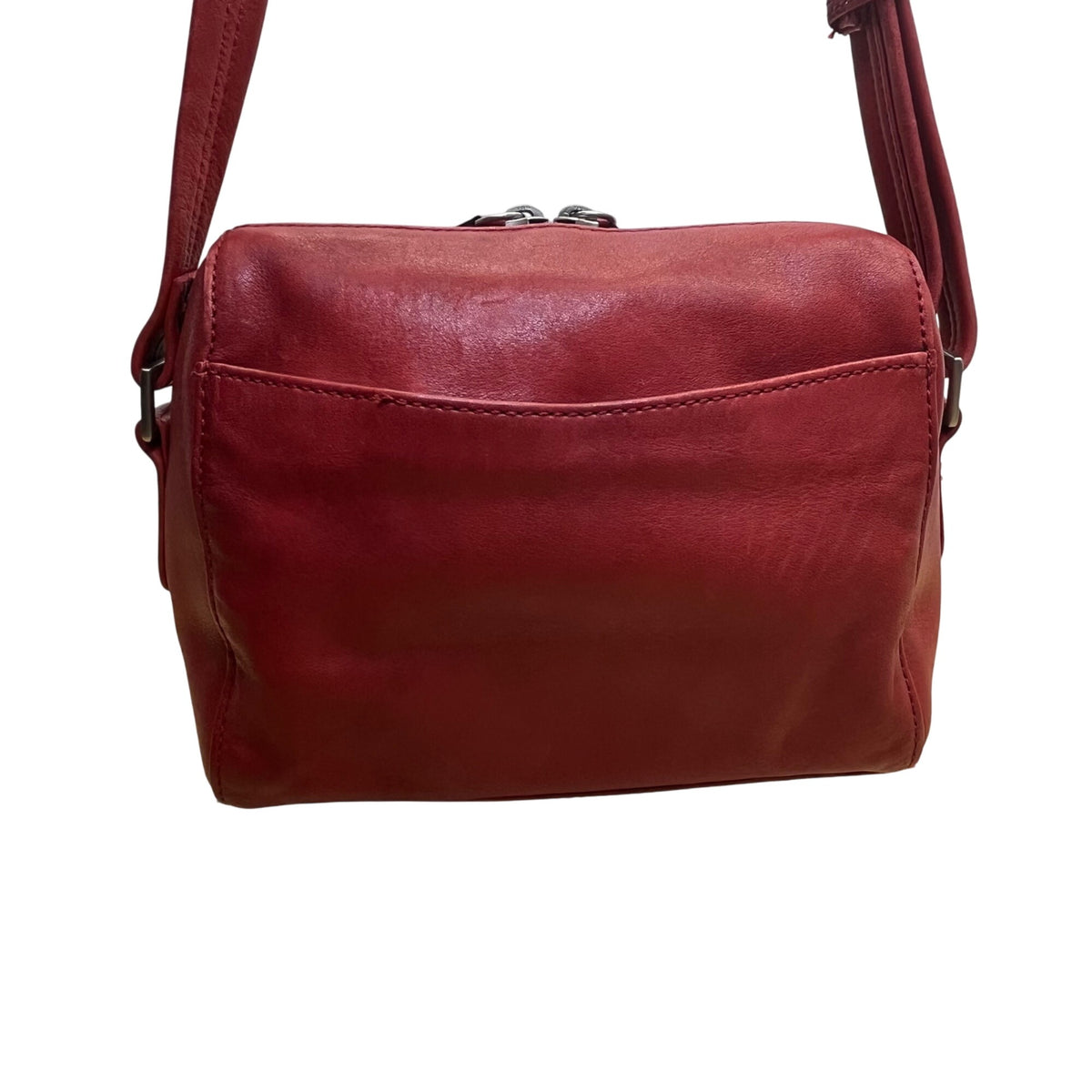 David Dart Women’s Red Leather Compact Design Adjustable Crossbody Bag