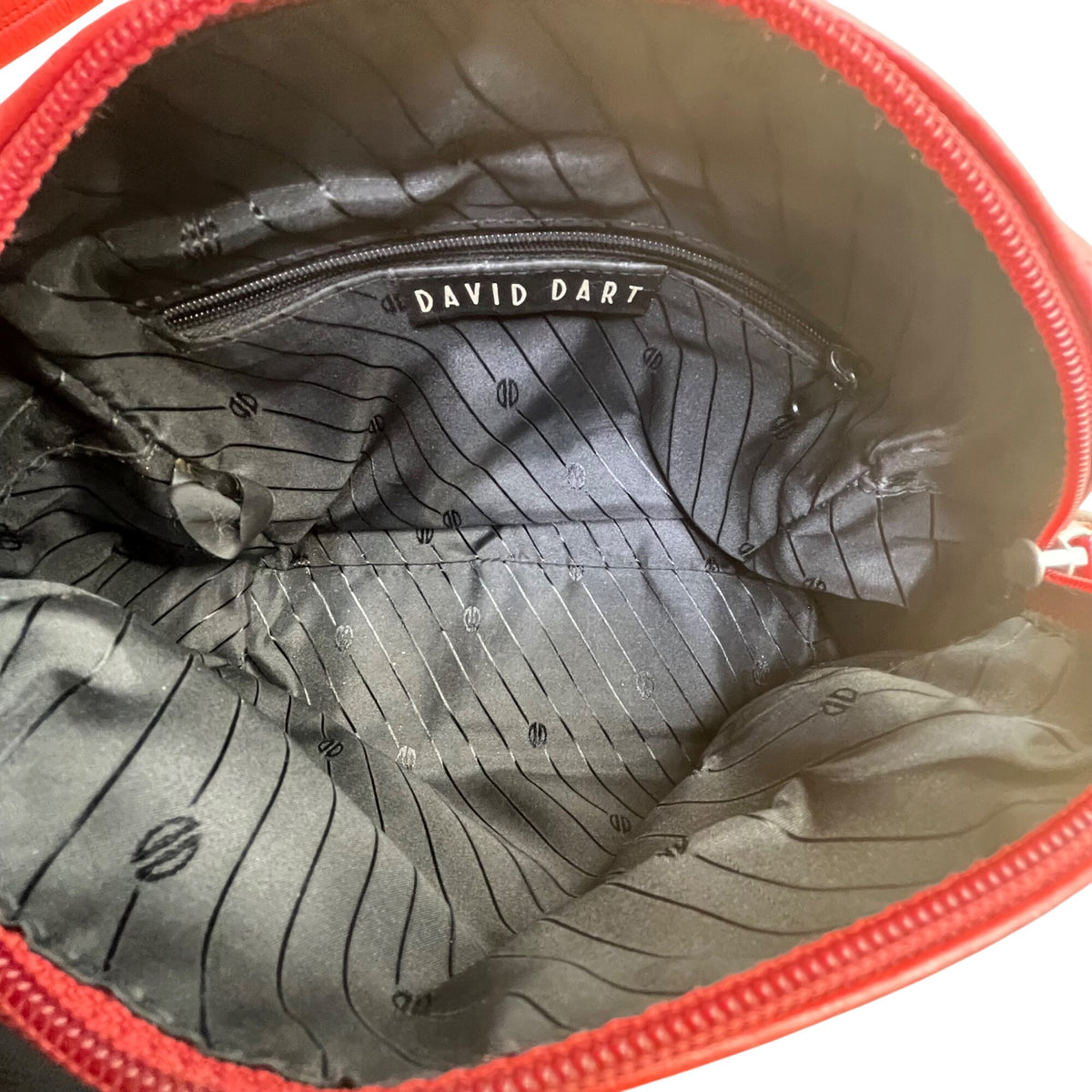 David Dart Women’s Red Leather Compact Design Adjustable Crossbody Bag