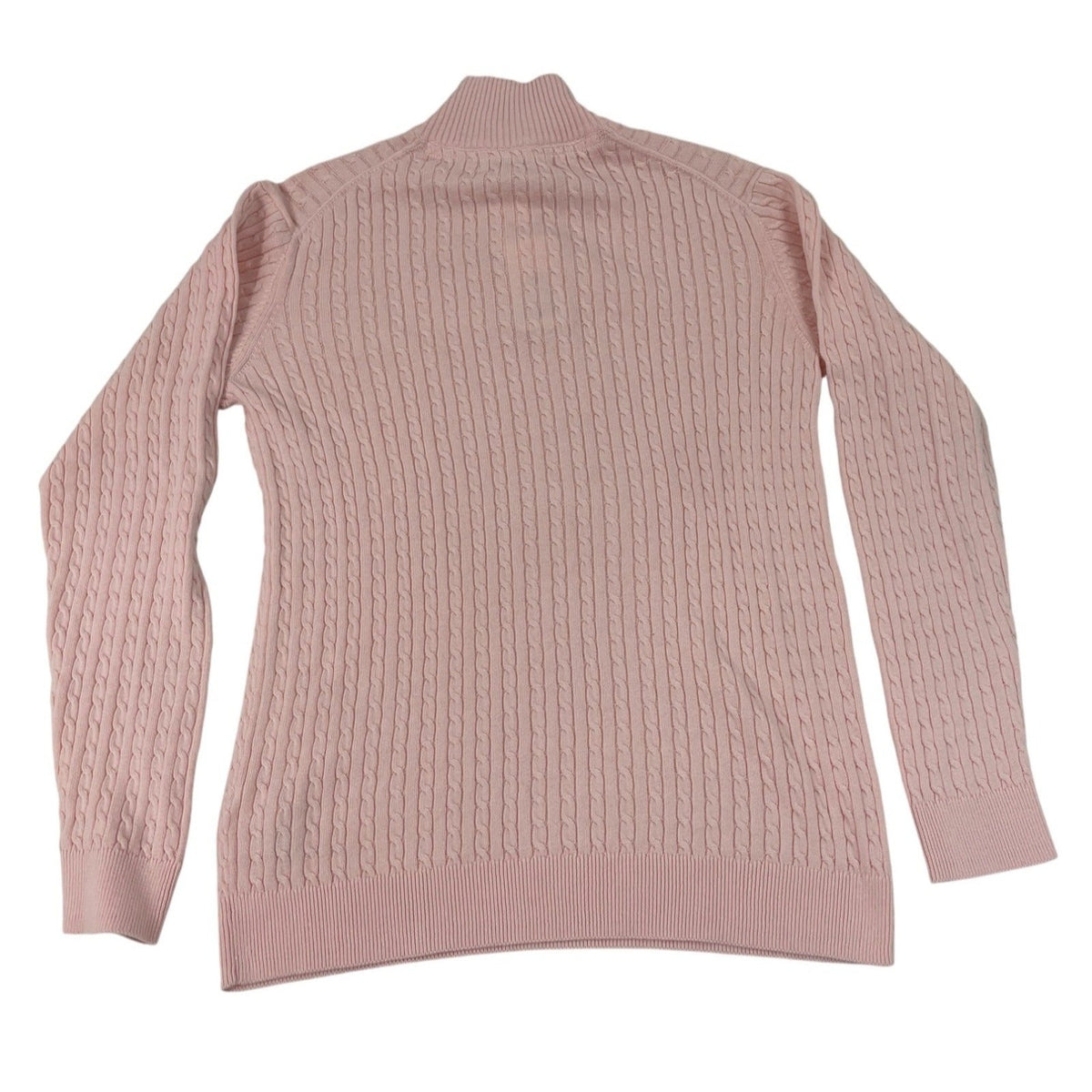 Hope & Henry Pink Cable Knit Quarter-Zip Mock Neck Sweater Boy Youth Sz XL - New