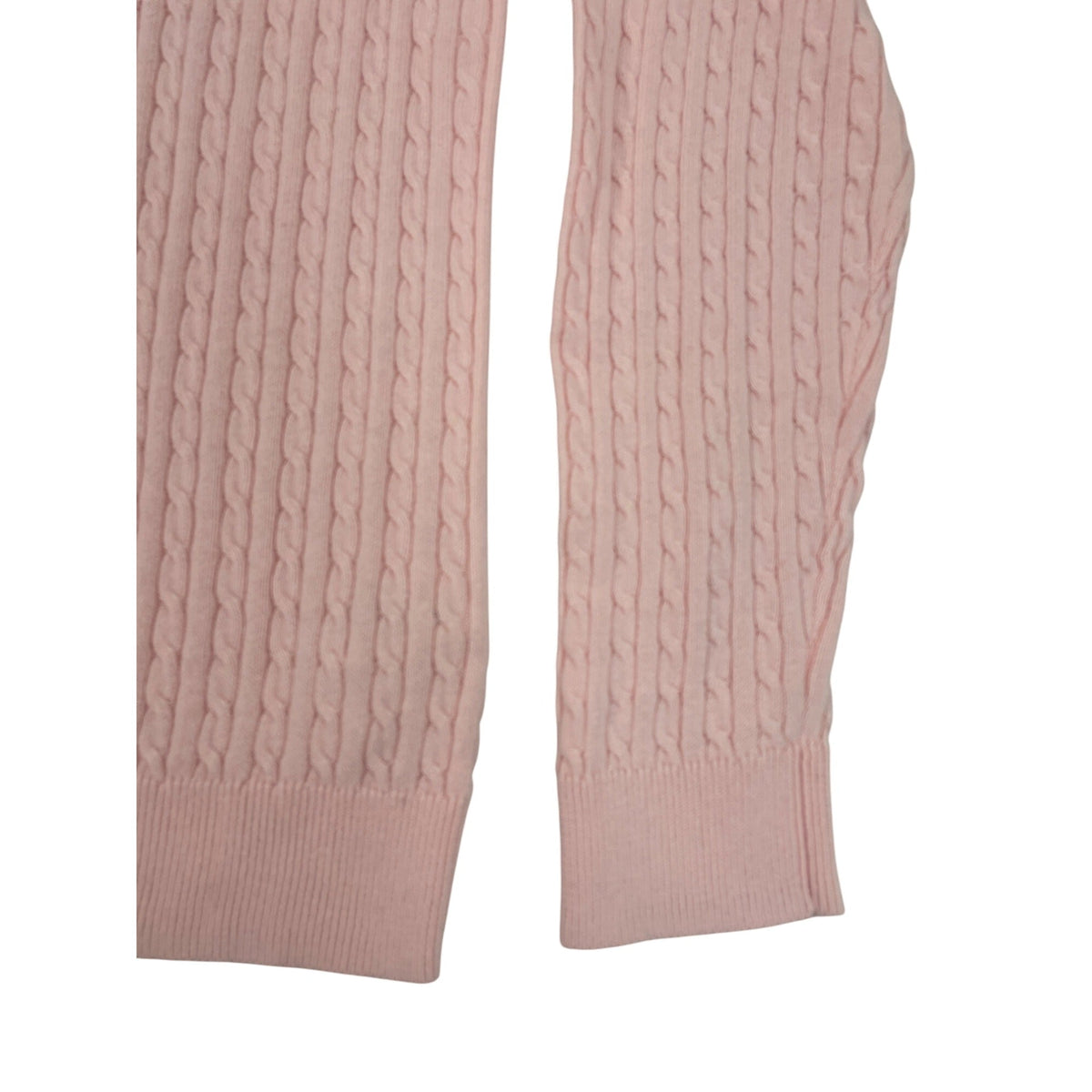Hope & Henry Pink Cable Knit Quarter-Zip Mock Neck Sweater Boy Youth Sz XL - New