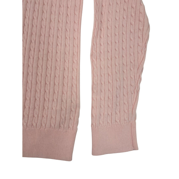 Hope & Henry Pink Cable Knit Quarter-Zip Mock Neck Sweater Boy Youth Sz XL - New