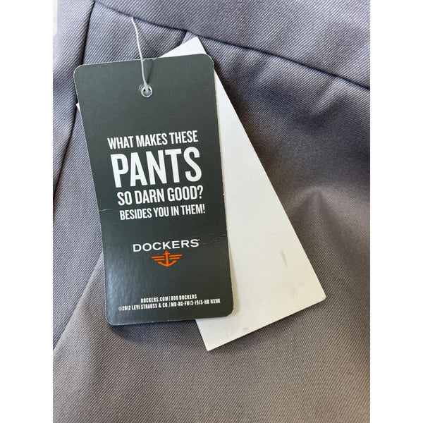 Dockers Men's Gray Cotton Blend Iron Free Straight Fit Khaki Pants Size 36x29