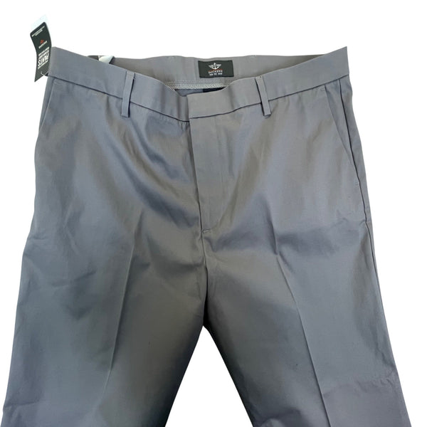 Dockers Men's Gray Cotton Blend Iron Free Straight Fit Khaki Pants Size 36x29