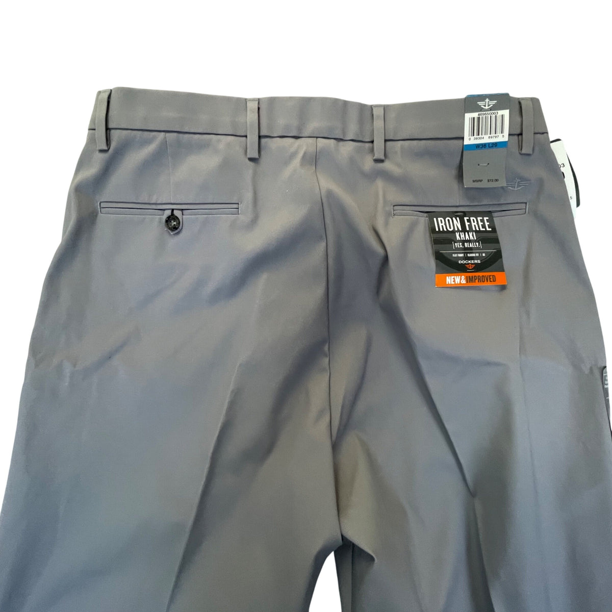 Dockers Men's Gray Cotton Blend Iron Free Straight Fit Khaki Pants Size 36x29