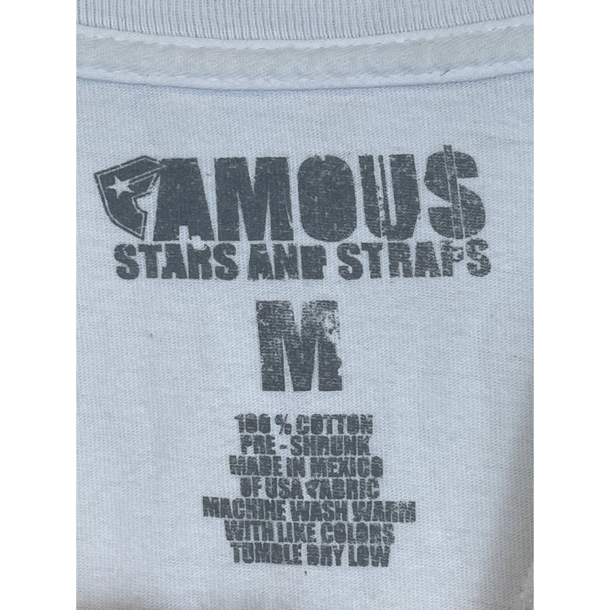 Famous Stars And Straps Mens White Graphic Skull T-Shirt Medium 100% Cotton