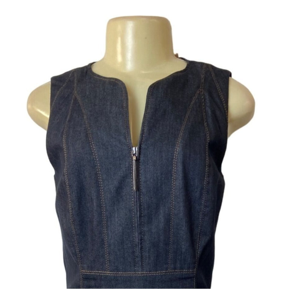 Elie Tahari Women's Navy Shift Dress Sz 4 (EUR 34)